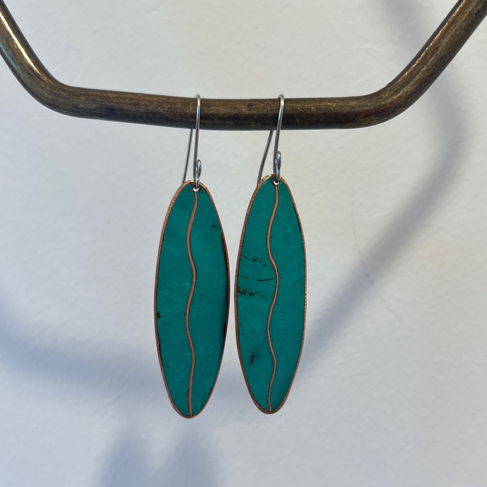 Handmade Copper & Patina Earrings from Cabo